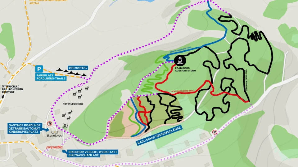 Roadlberg Trails Übersichtskarte